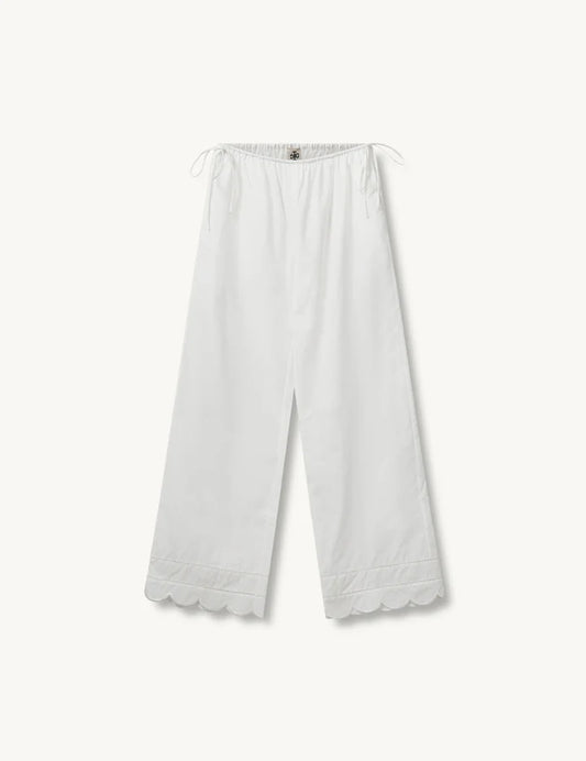 Light gray wide-leg pants on a white background