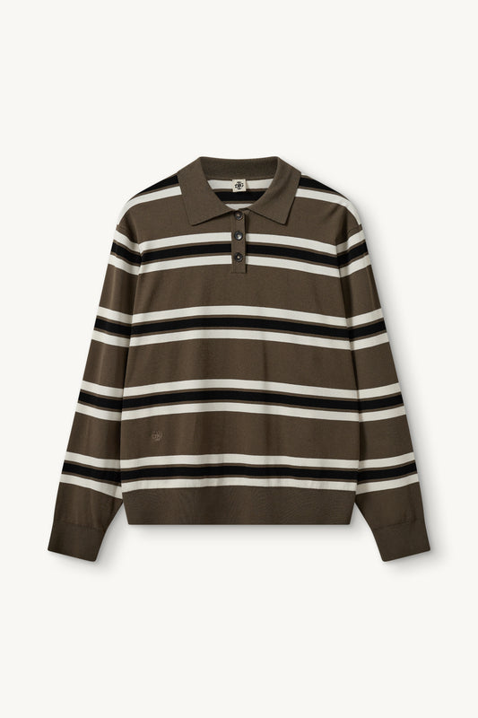 Madison  Stripy Polo Top