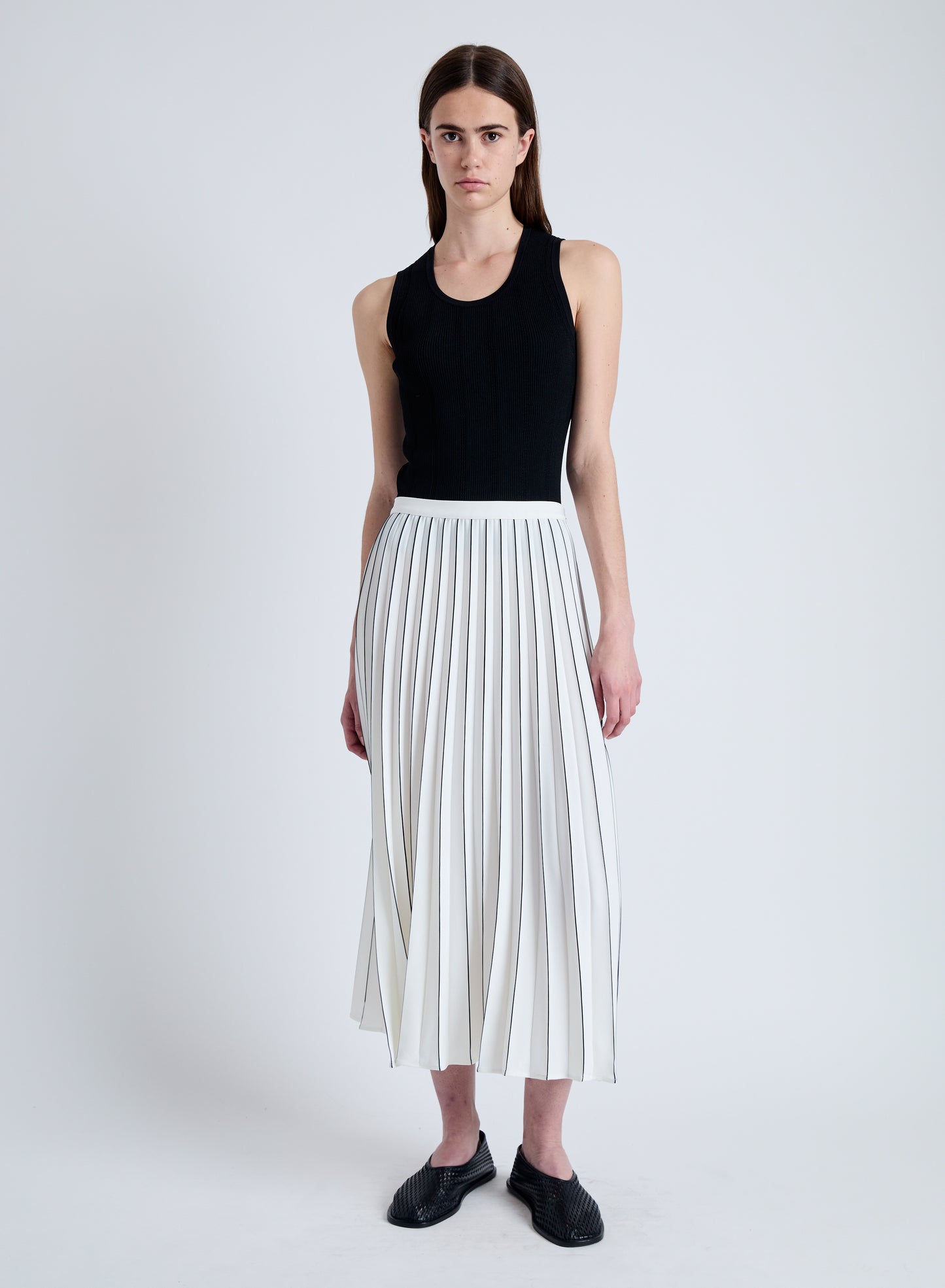 Miles Skirt in Pleated Crepe