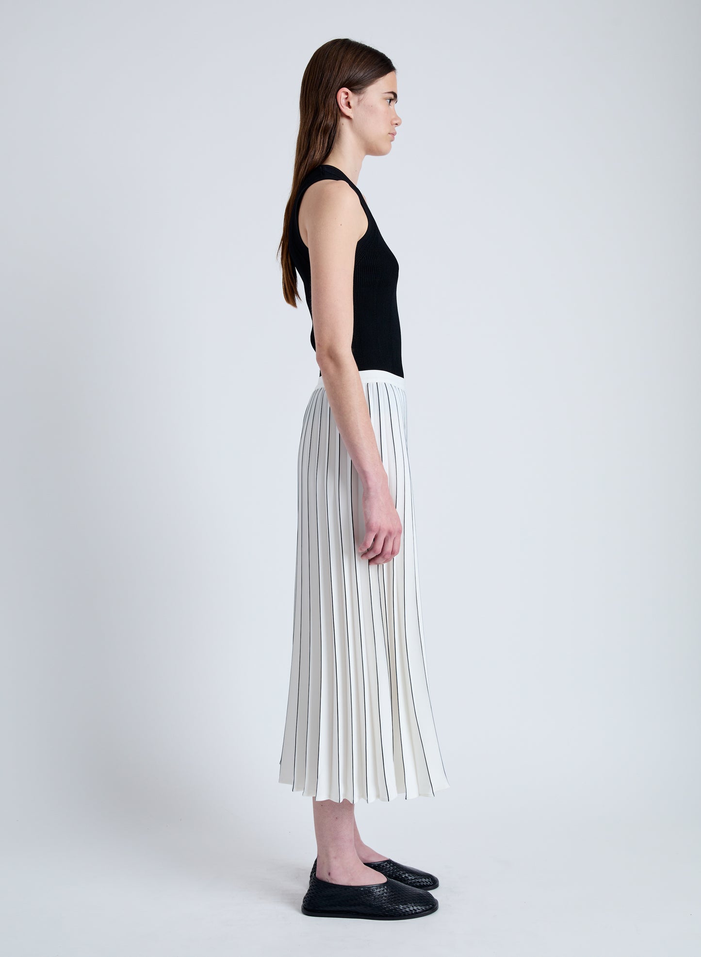 Miles Skirt in Pleated Crepe