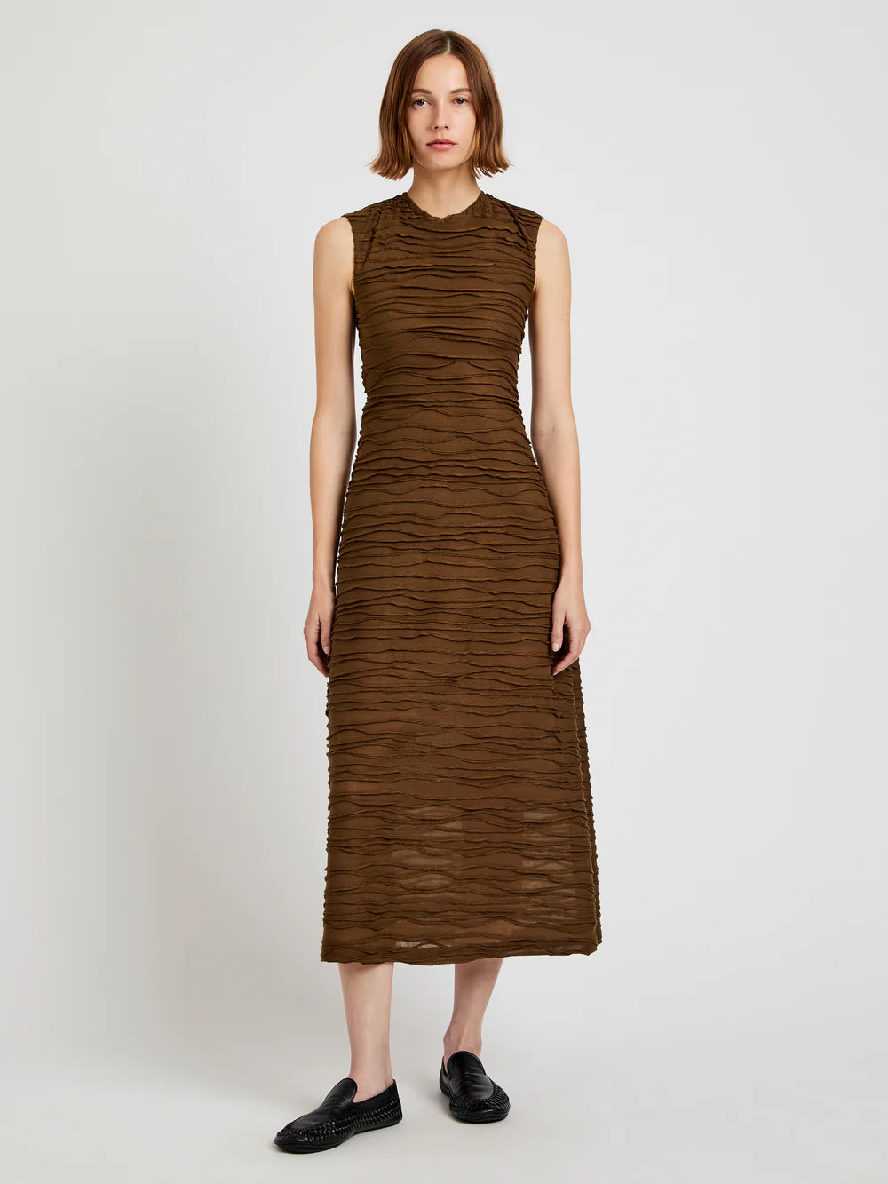 Laura Dress in Textured Cotton