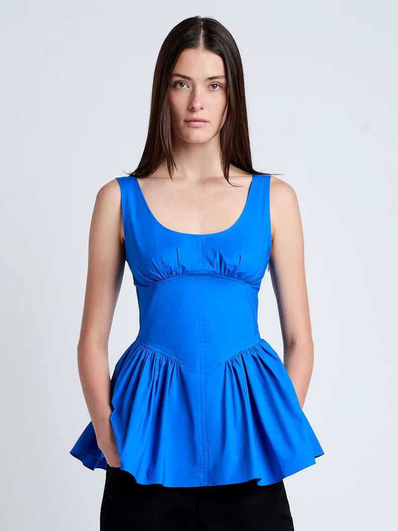 The Bader Top in Stretch Poplin