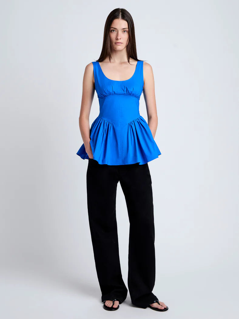 The Bader Top in Stretch Poplin