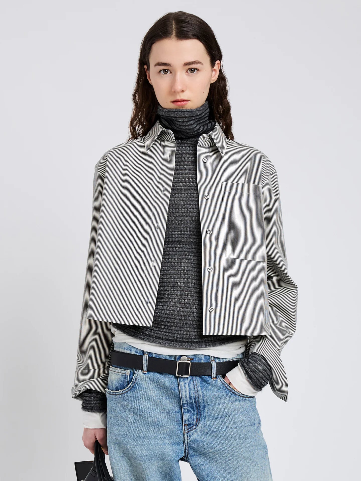 Olive Shirt in Stripe Cotton