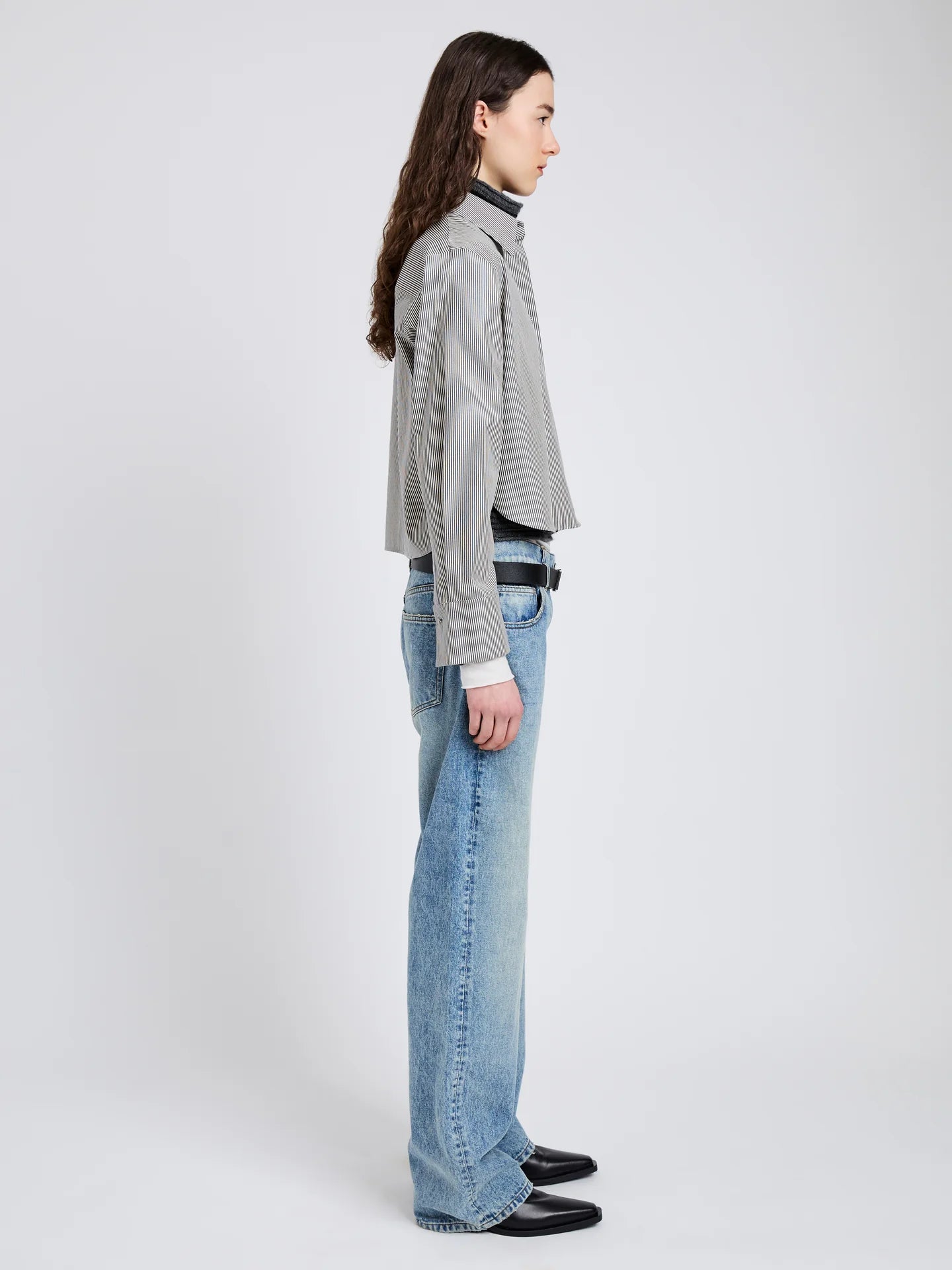 Olive Shirt in Stripe Cotton