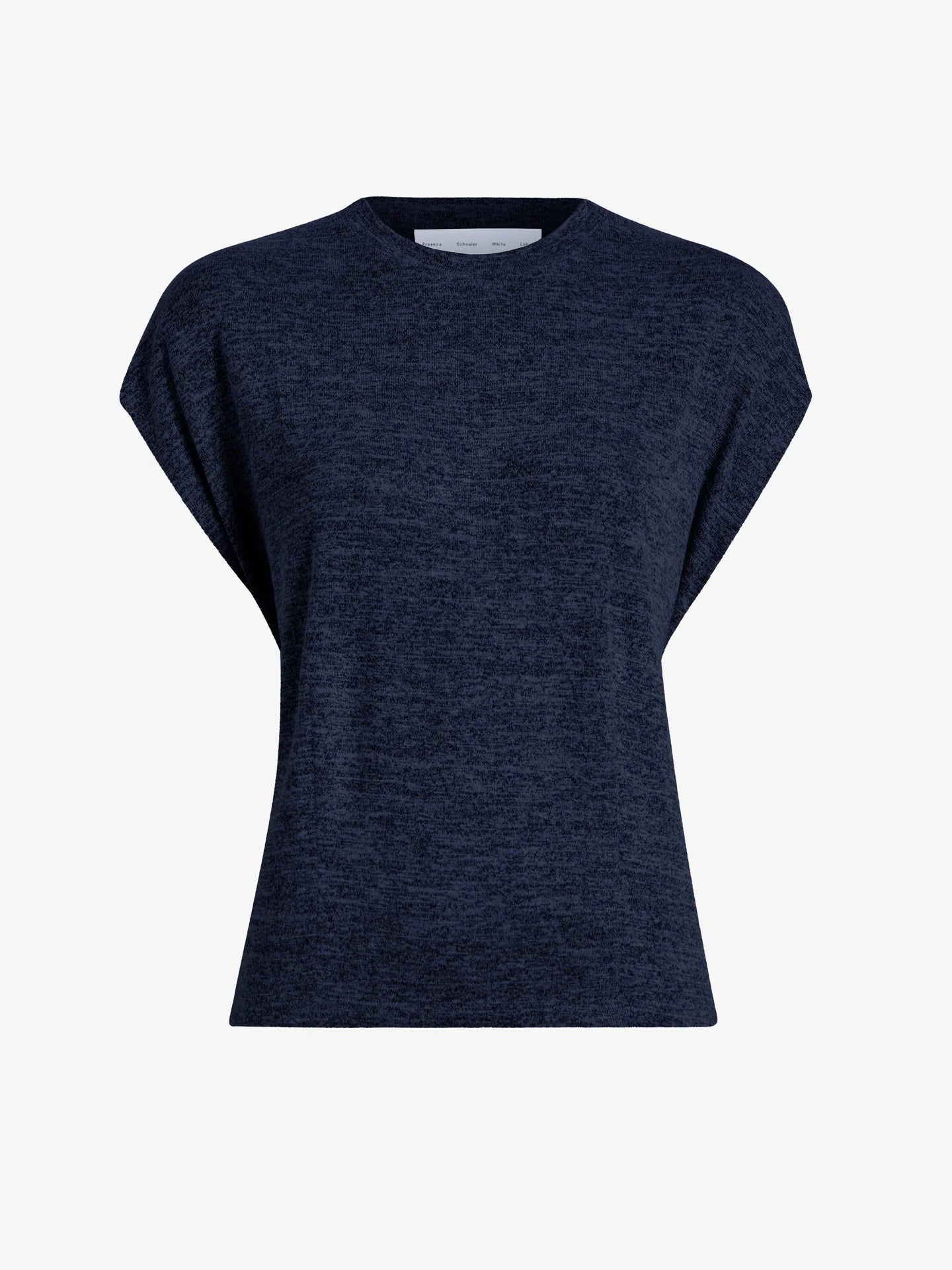 Navy blue t-shirt on a white background