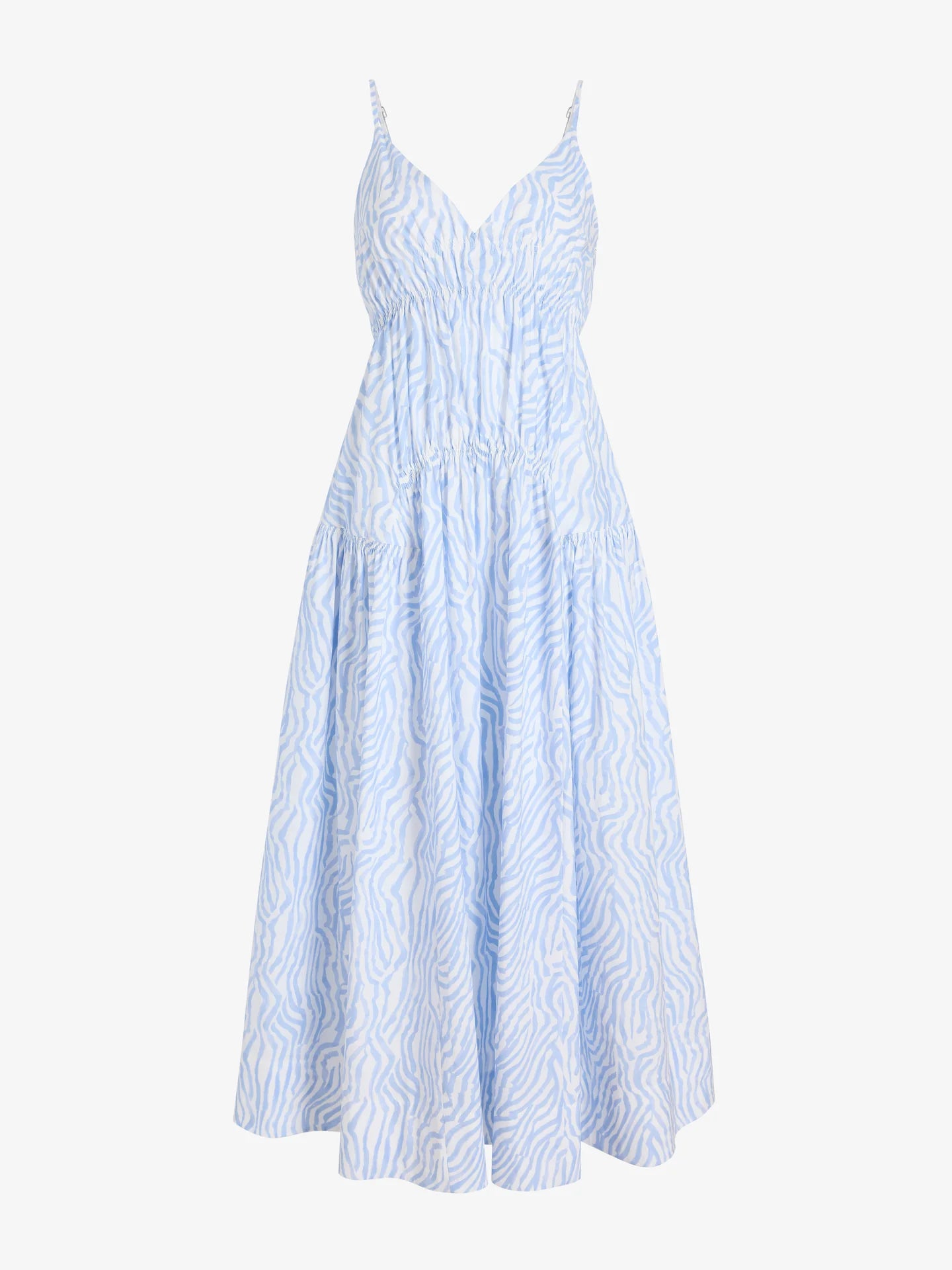Light blue patterned dress on a white background