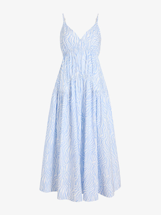 Light blue patterned dress on a white background