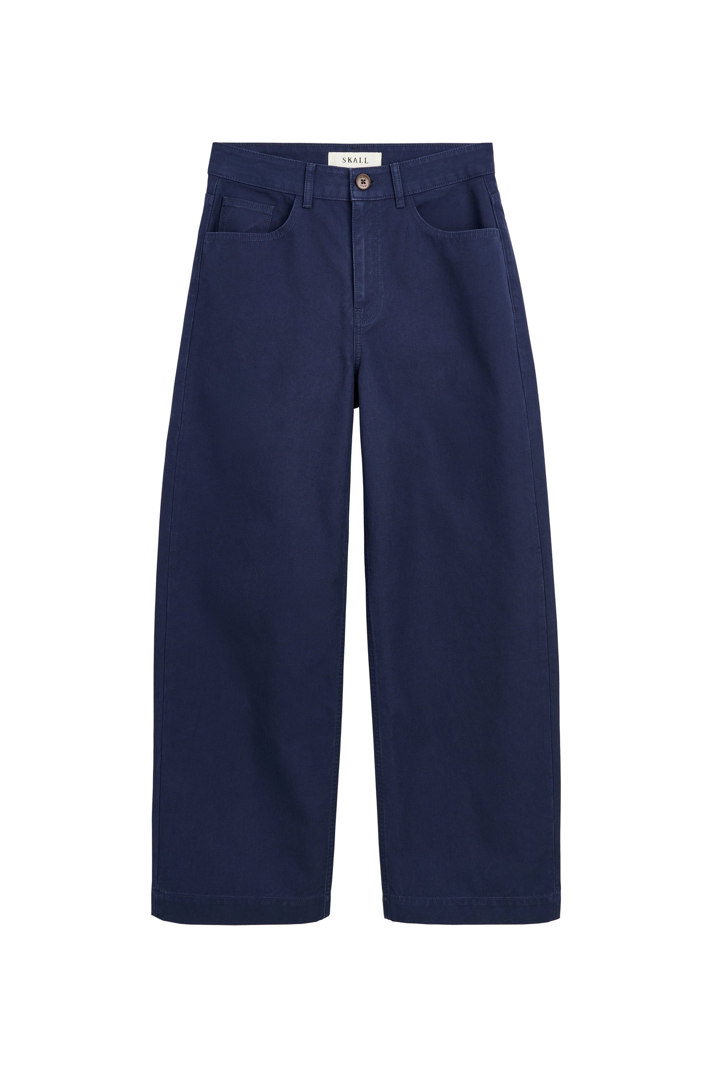 packshoot of blue pants in a white background