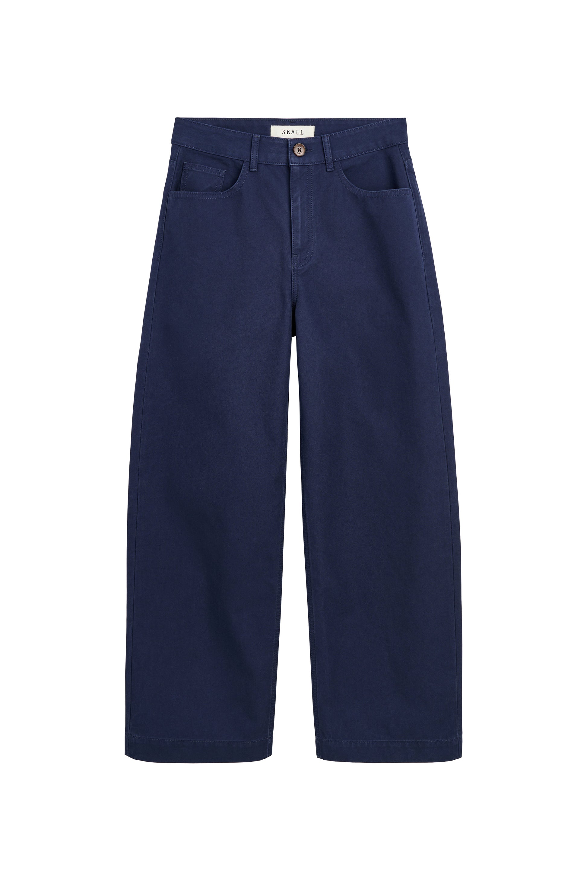packshoot of blue pants in a white background