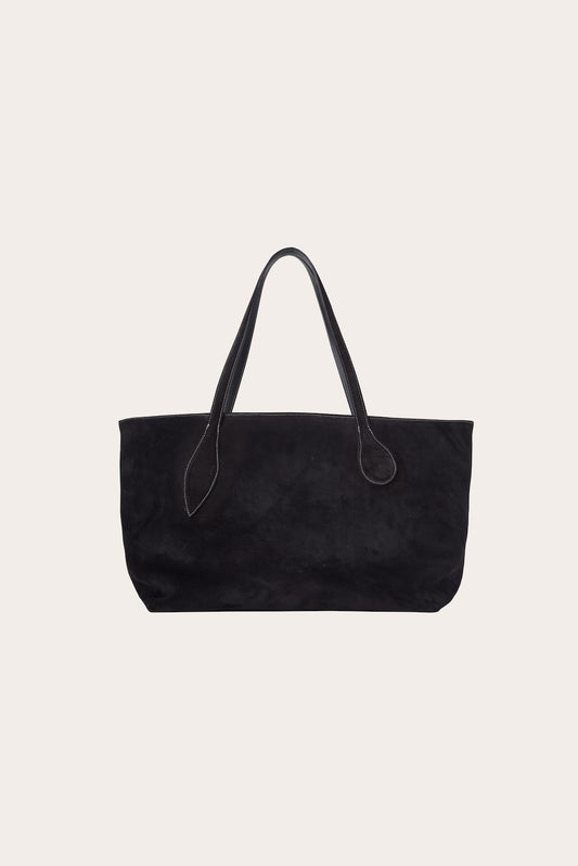 Mega Sprout Tote Black Suede