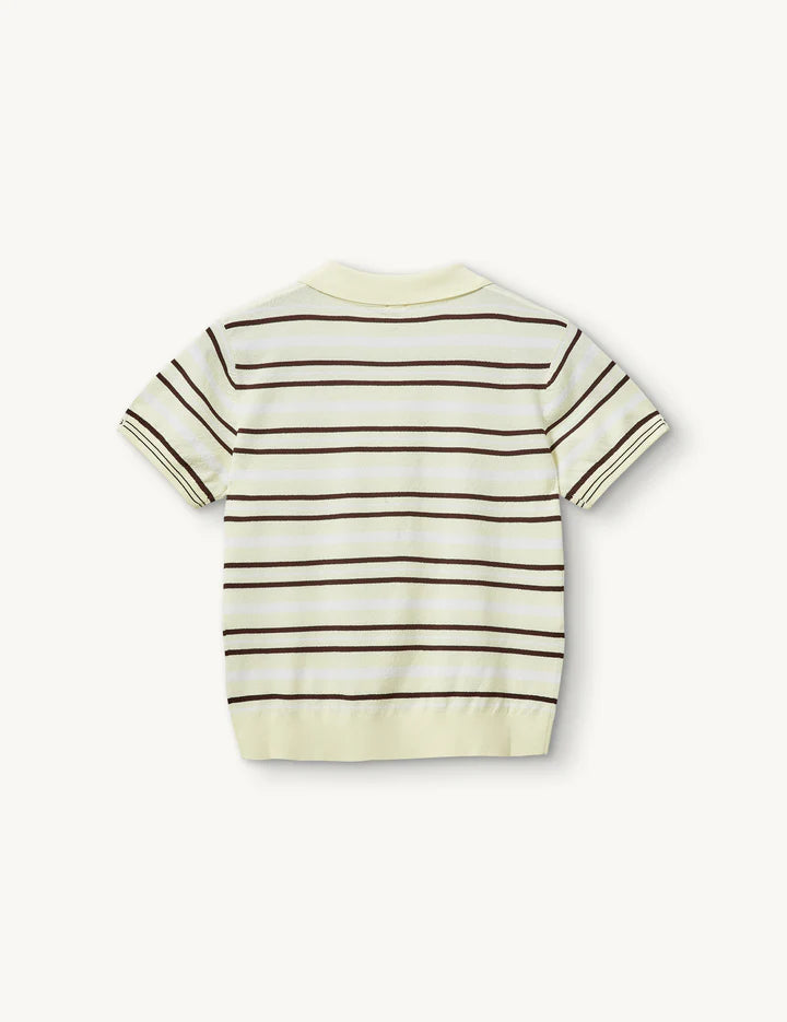 Striped polo shirt on a white background