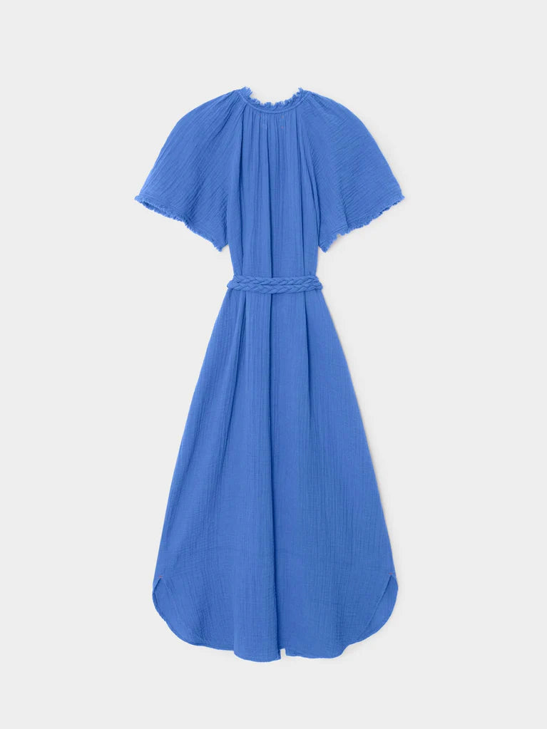Blue dress on a white background
